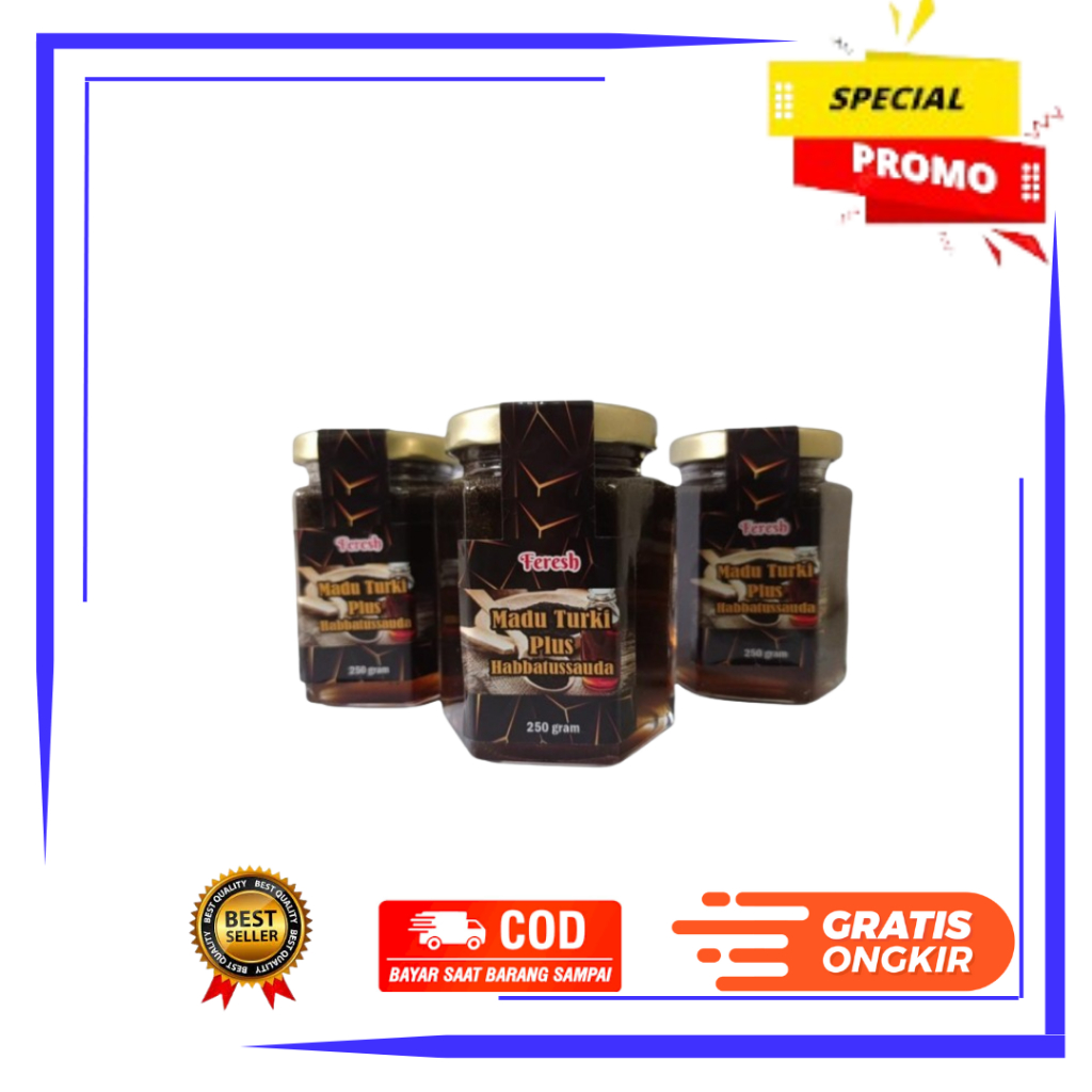 

madu turkey plus habbatusaudah feresh original 250gr asli