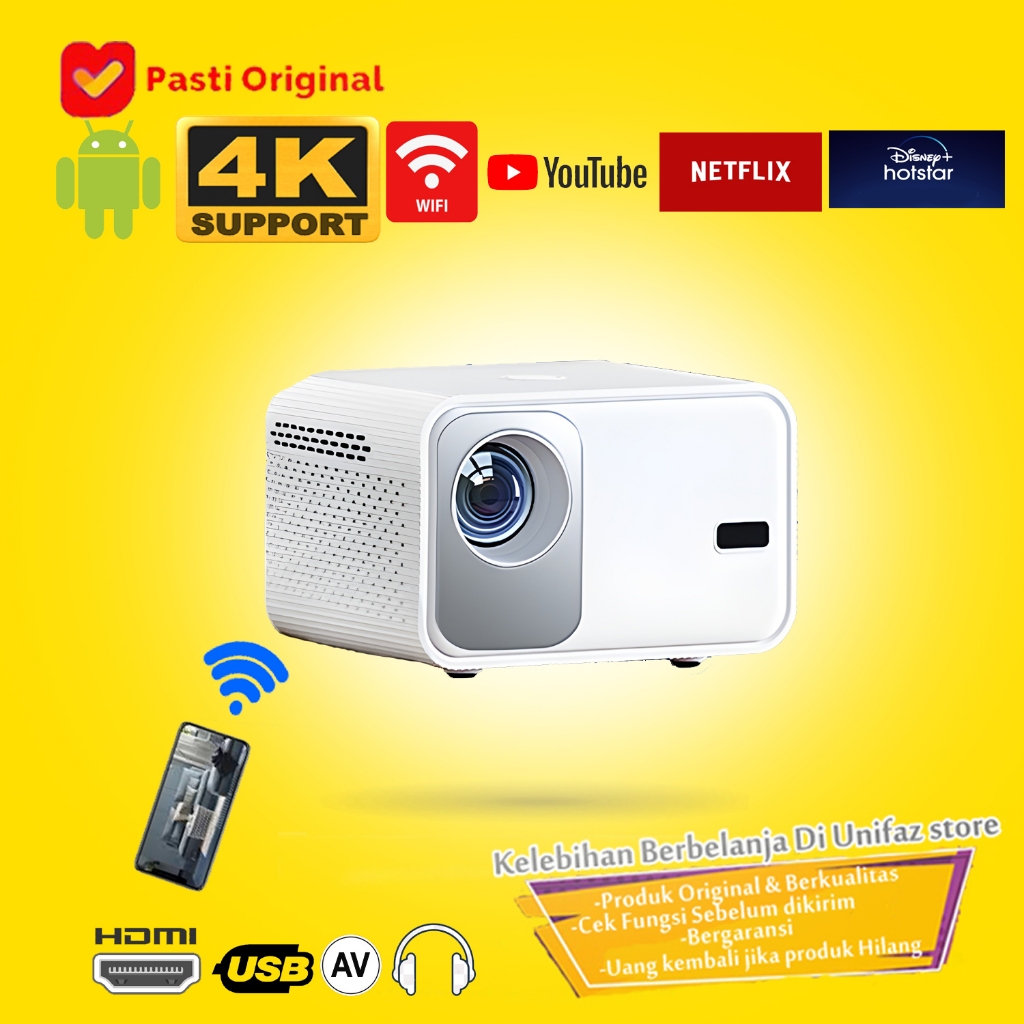 Proyektor Android / Proyektor Mini wifi / Smart projector / Projector Original / Projector Android /
