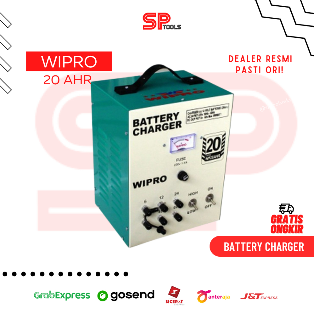 BATERAI BATTERY CHARGER CAS AKI ACCU 20A 20 AMPERE WIPRO 20AHR 20 AHR