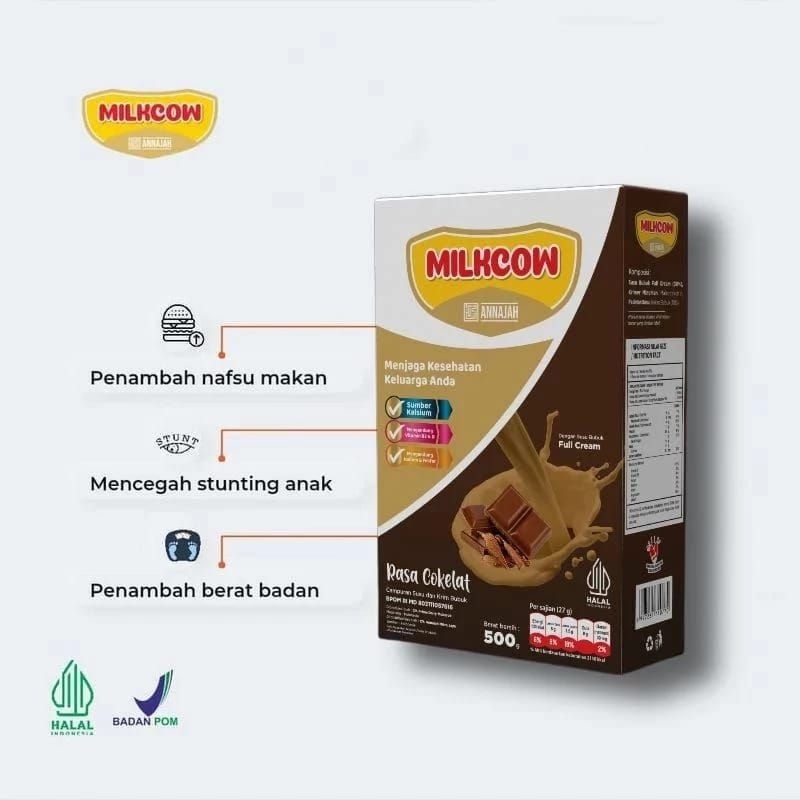 

Susu Milkcow Penggemuk Badan Rasa Coklat 500 gram