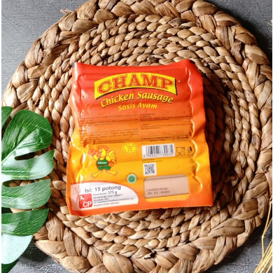 

CHAMP SOSIS AYAM SERBAGUNA 375GR/CHICKEN SAUSAGE FROZEN