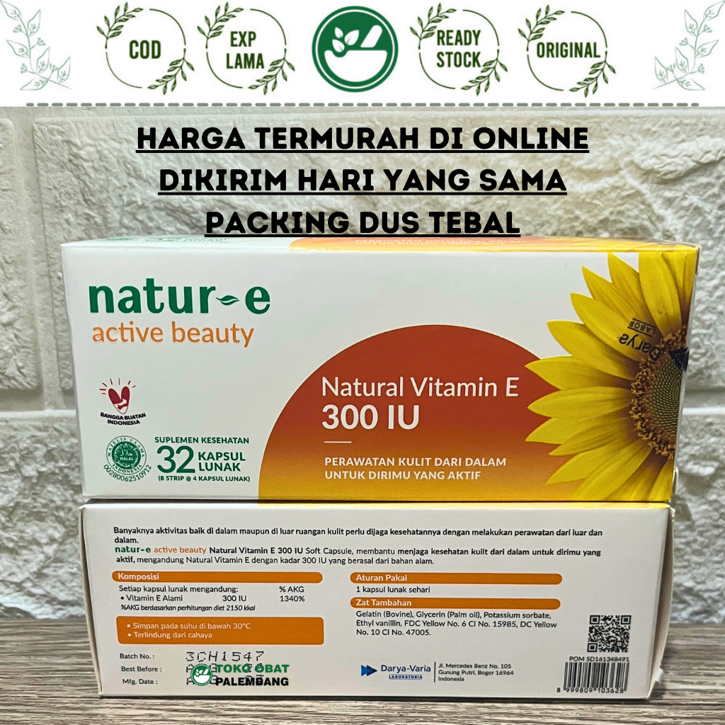 Natur-E 300 IU 32 kapsul ACTIVE BEAUTY Daily Nourishing Natural Vitamin E NATURE NATUR -E NATUR E 30