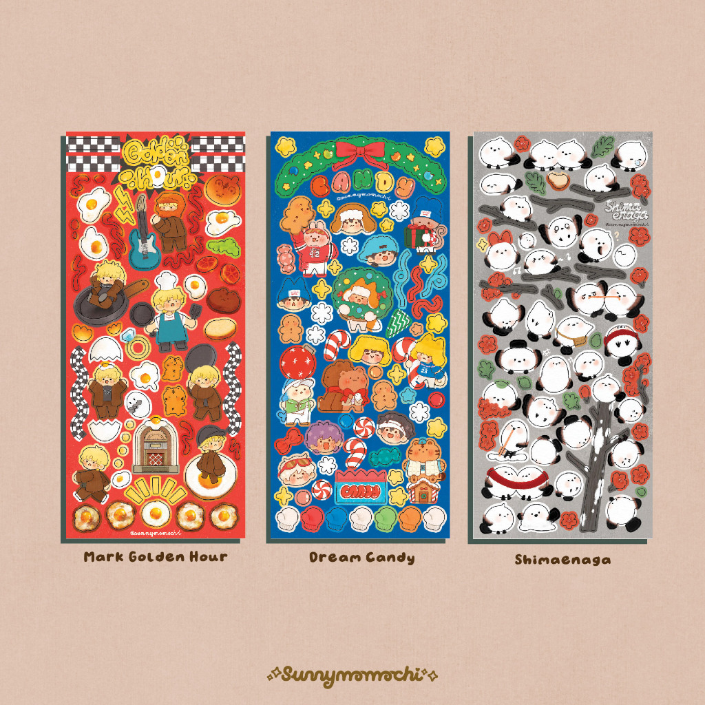 

HSR Pompom & Wubbaboo, NCT Candy & Mark pvc sticker | sunnymomochi