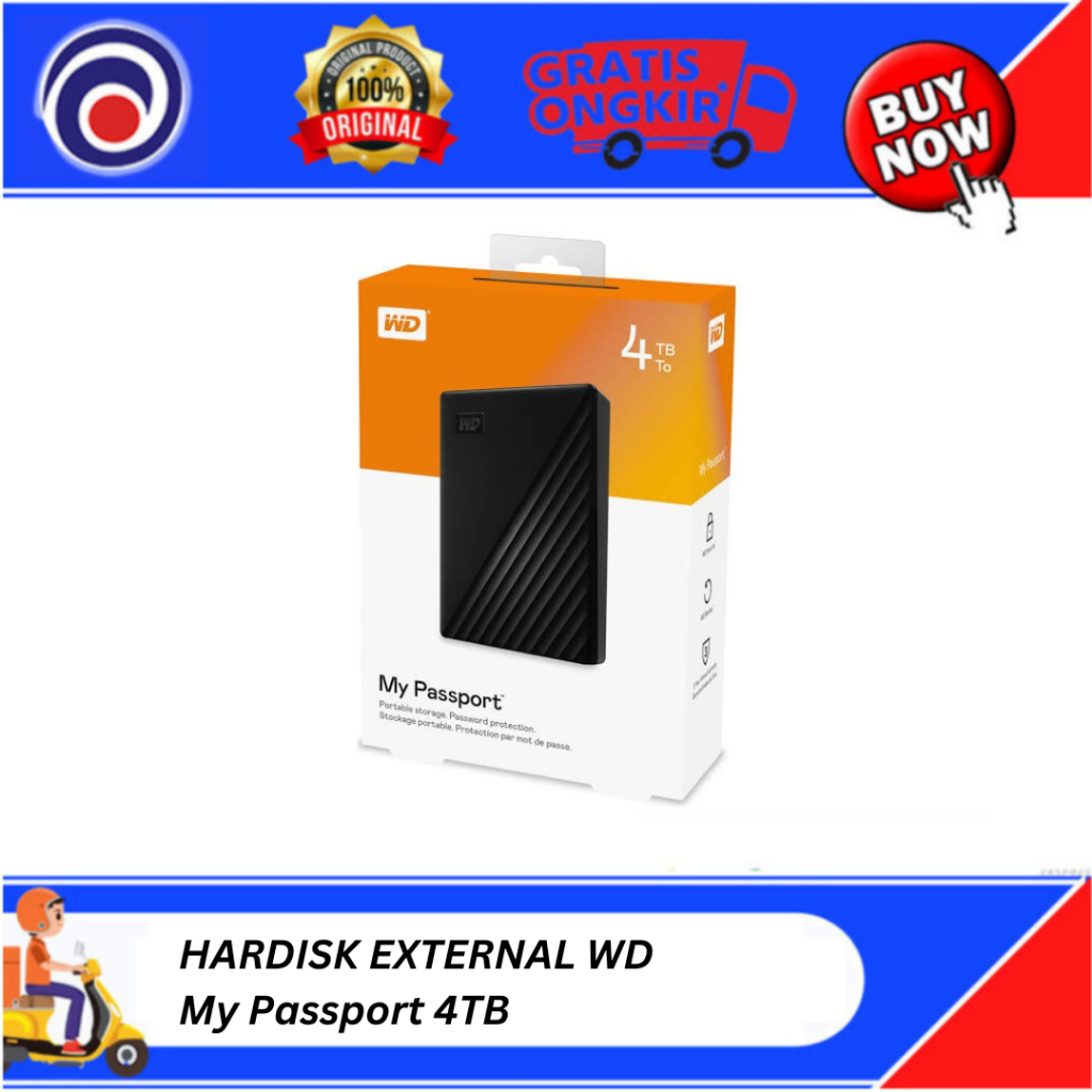 HARDISK EXTERNAL WD My Passport 4TB