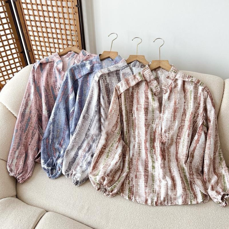 ATASAN BLOUSE WANITA LENGAN PANJANG / BIMBO BLOUSE MOTIF KEKINIAN TERBARU / PAKAIAN WANITA