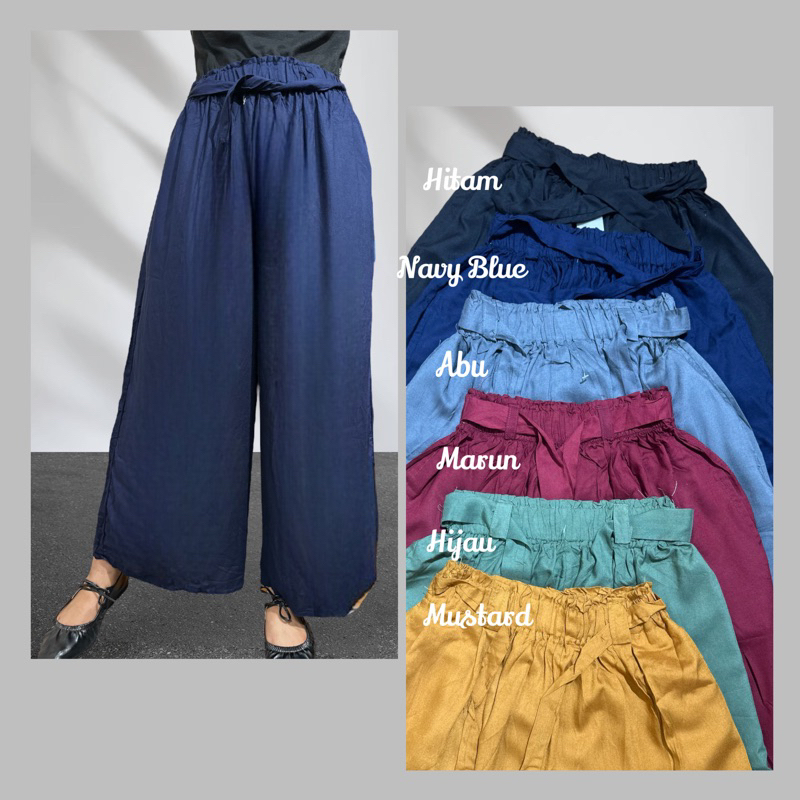 KULOT RIBON PANTS / CELANA KULOT TALI / RAYON PREMIUM / UMBRELLA / TERLARIS [ BISA COD ] CLOTHES PRO