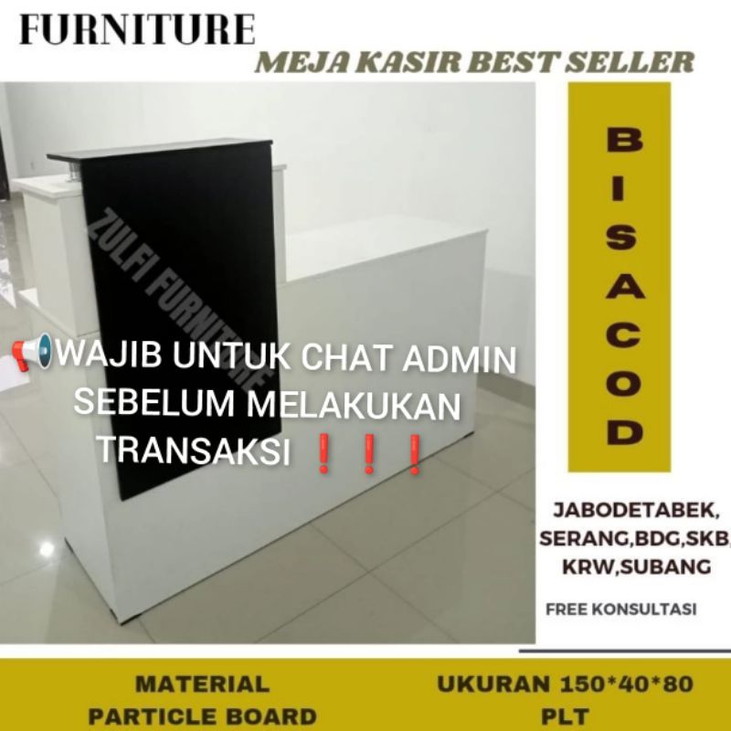 MEJA KASIR MEJA KLINIK MEJA RESEPSIONIS UNDAK ITEM PUTIH
