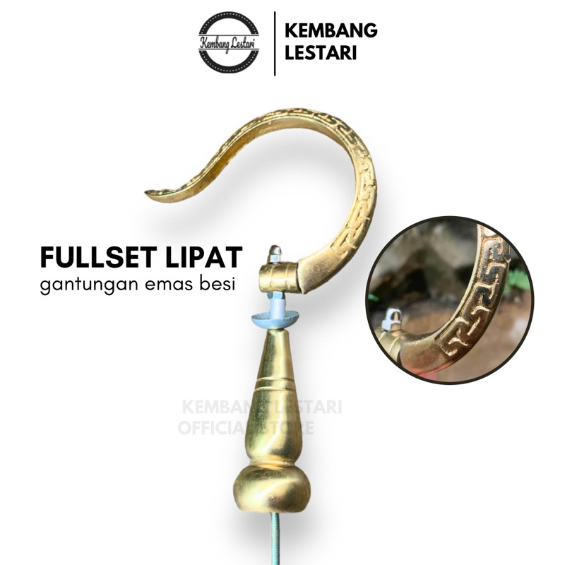 GANTUNGAN SANGKAR LIPAT GOLD EMAS GANTUNGAN BURUNG CANTOLAN SANGKAR MURAI + PION