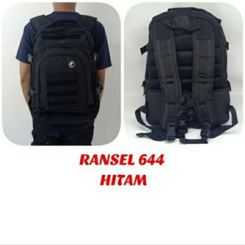 tas selempang army 644 hitam tas ransel pria outdoor warna hitam OID