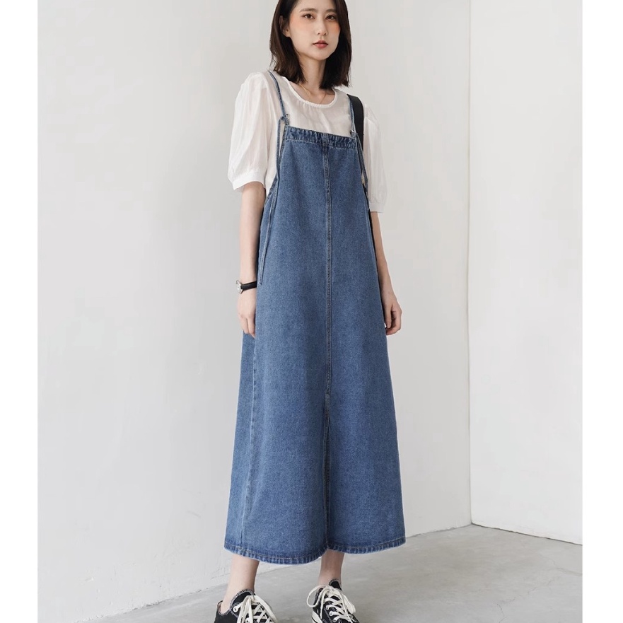 Star Seller Overall Rok Jeans Jean Jins Denim Wanita Big Size 4XL Overall Rok Panjang jumpsuit korea
