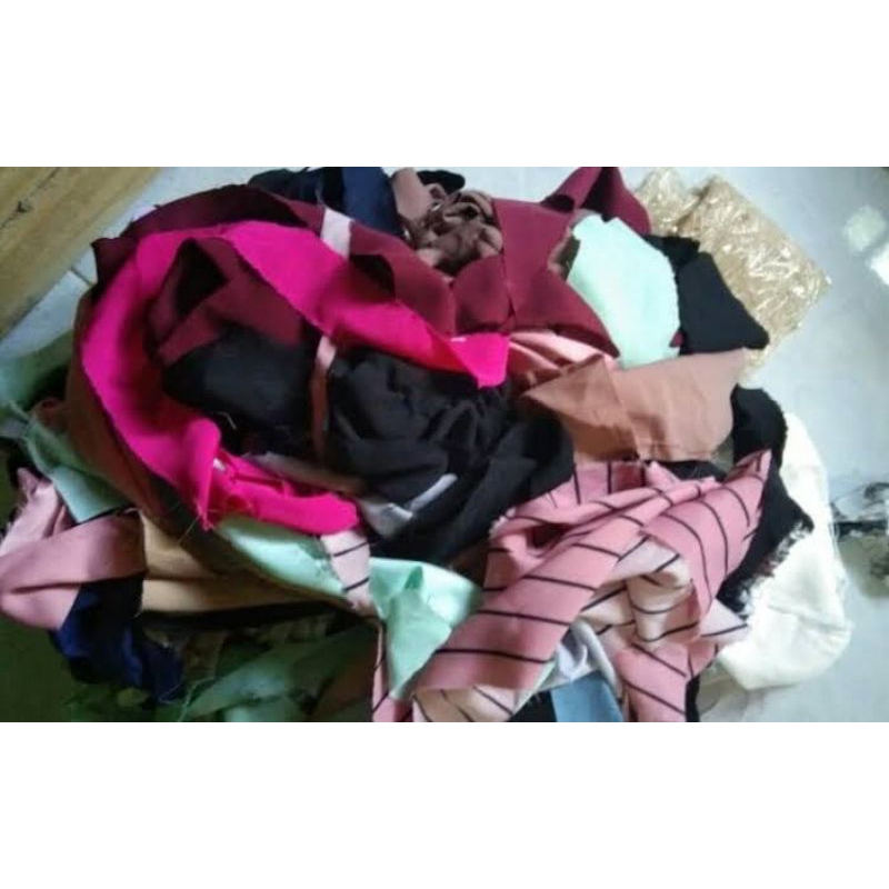 kain perca potongan kaos manset spandek