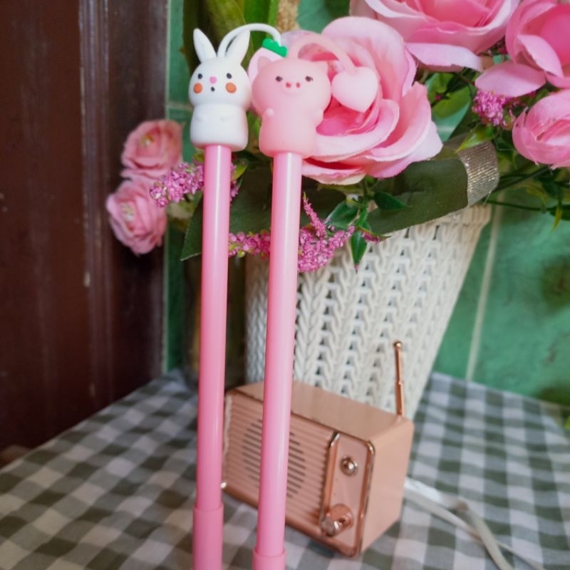 

Pulpen Karakter kelinci rabbit babi pig pink cute