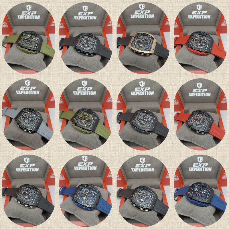 Jam Tangan Pria Expedition 6782 E6782 E 6782 EXP6782 Tali Karet / Rubber