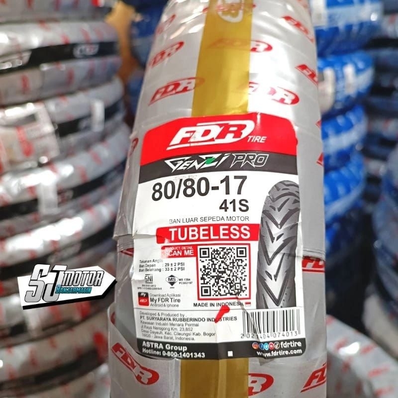 Ban Luar FDR -Genzi Pro 80/80-17  ||  90/80-17  ||  100/80-17  Type Tubeless +Pentil Tubeless