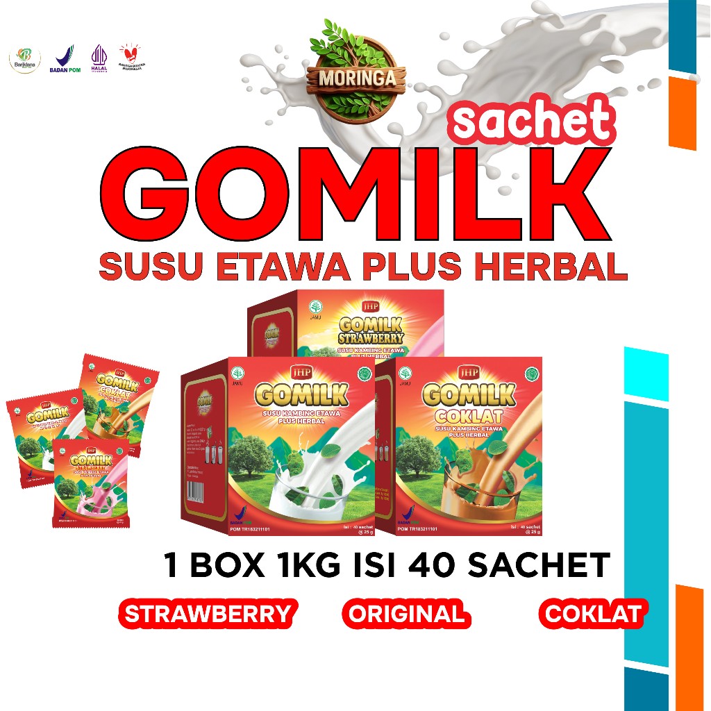 

GOMILK SACHET 1 BOX 1kg GOMILK SUSU KAMBING ETAWA PLUS HERBAL ISI 40 SACHET