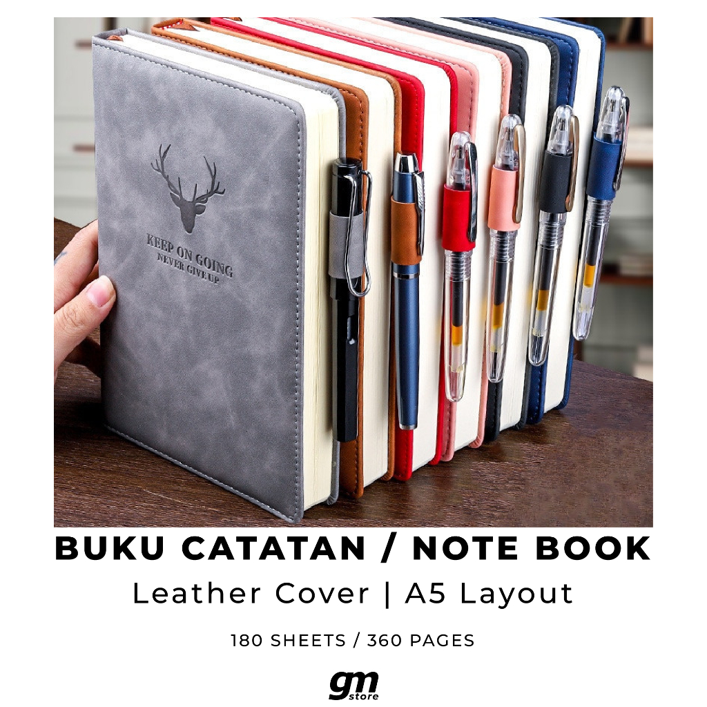 

Notebook Buku Catatan Diary A5 Note Book Cover Kulit Hadiah Natal 180S