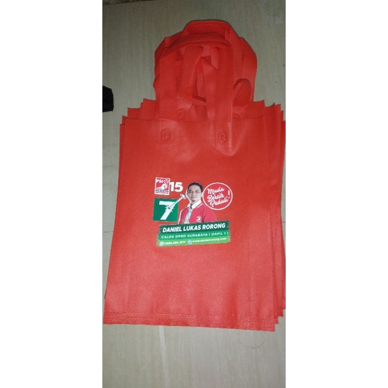 

(50 pcs) Tas Bansos / Tas Sembako full Color Tas branding Caleg uk 25x35 untuk beban maksimal 4 kg/ ukuran kecil