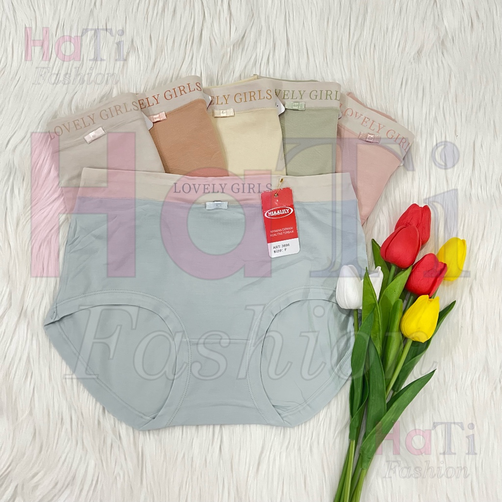 Celana Dalam CD Misslily 3896 - Lovely Girls - Highwaist - Free Size (Setara Size XL)