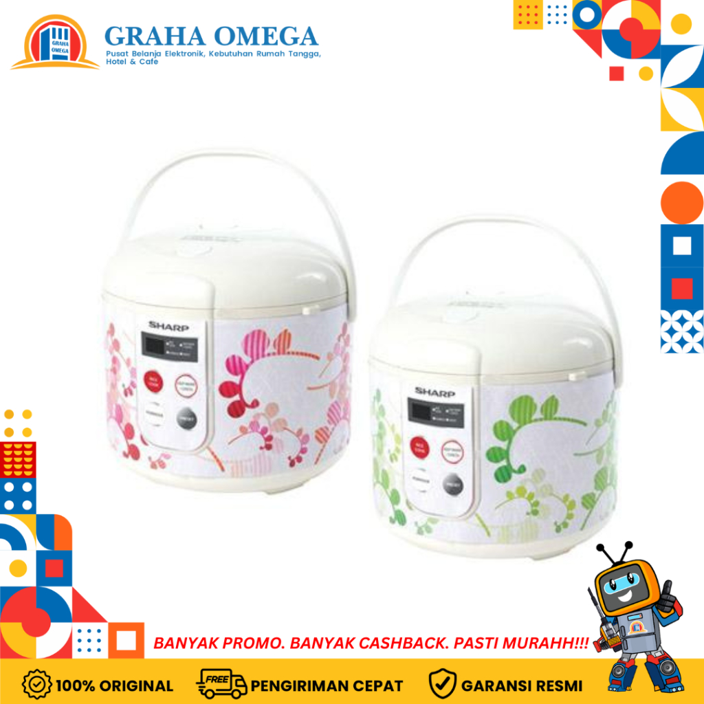 SHARP Magic Com 1,8 Liter Rice Cooker - KS T 18 TL (2 PILIHAN WARNA)