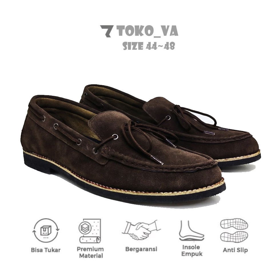 Nomor 44 45 46 47 48 - Loafers Big Size / Sepatu Formal Pantofel Casual Pria Ukuran Jumbo Besar - X0