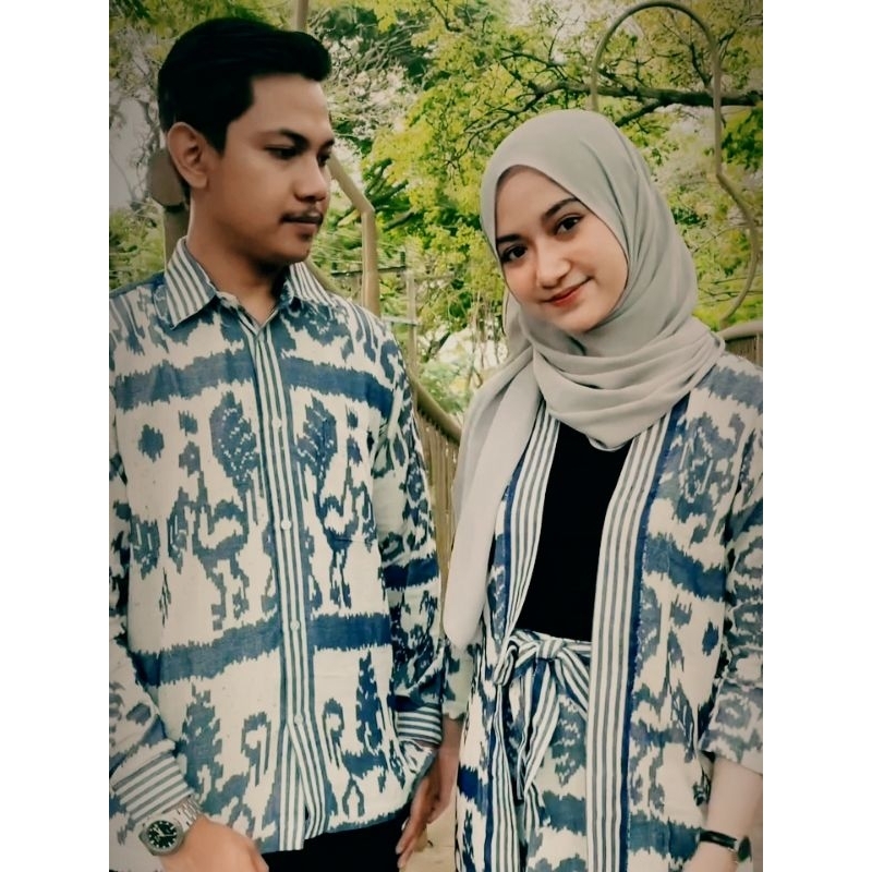 SET BAJU SETELAN PRIA & WANITA TERBARU,OUTER & ROK KEKINIAN,BAJU COUPLE,BAJU TENUN