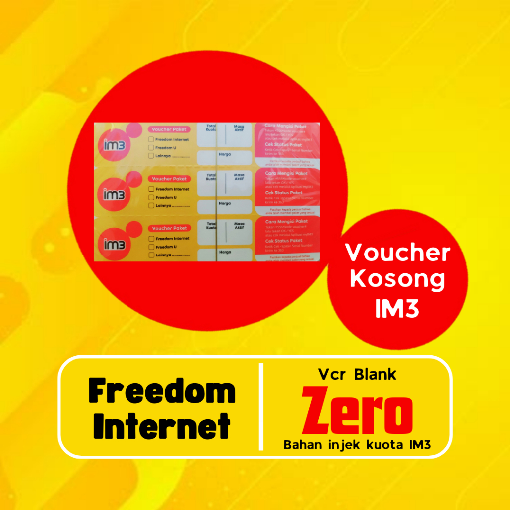 Voucher Kosong Im3 / Voucher Blank Bahan Injek Kuota Im3