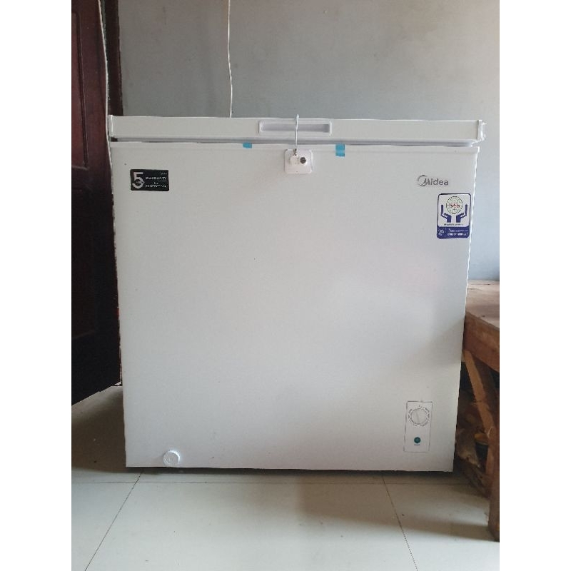 JUAL CEPAT (BU) KULKAS FREEZER BOX MIDEA ORIGINAL 200 LITER SECOND LIKE NEW