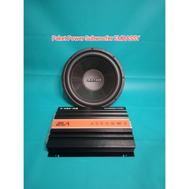 Paket EMBASSY Power EMBASSY EM-450.4 & Subwoofer EMBASSY ES-1276J 12"