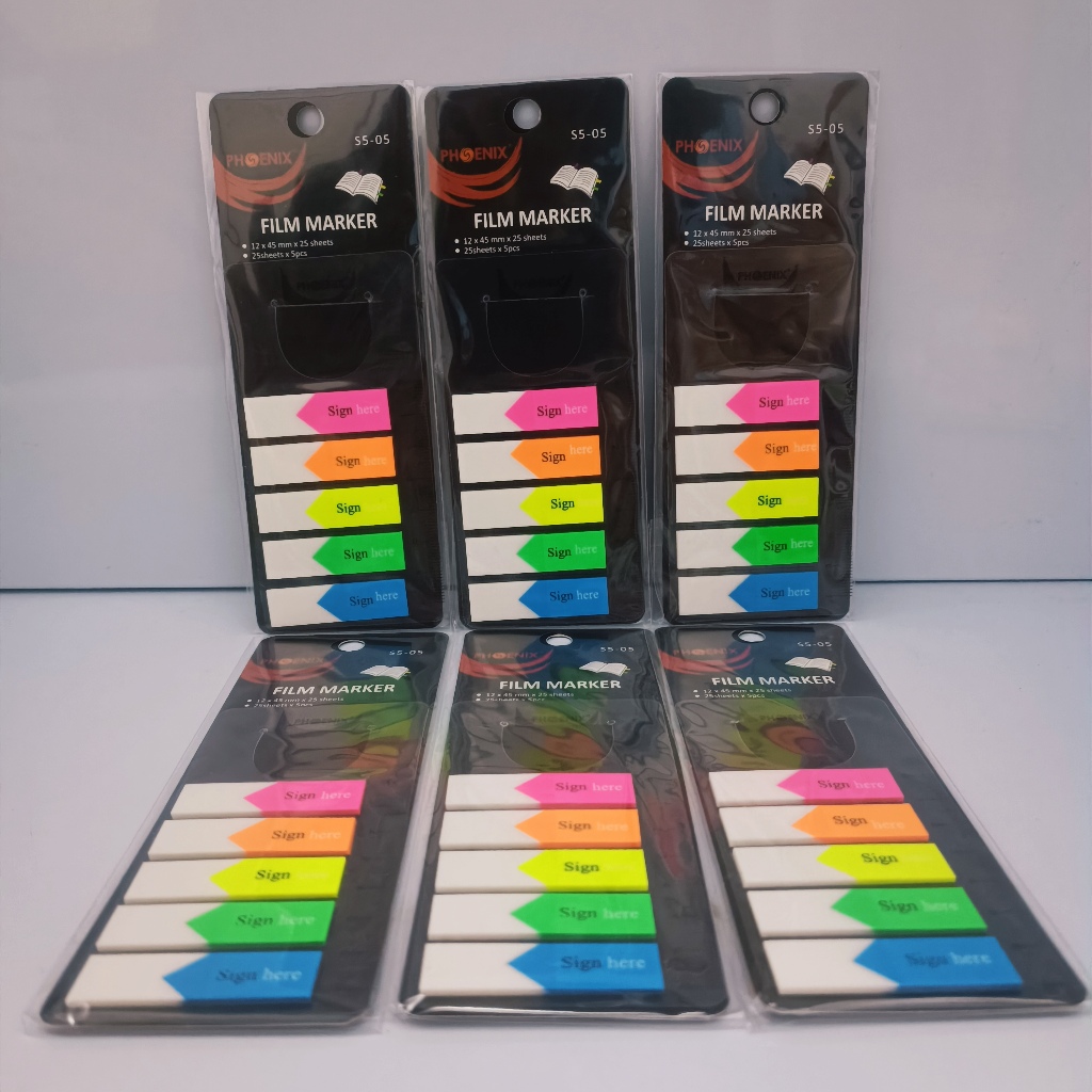 

Phoenix Film Maker P5-11 Sticky Note Pembatas Buku 5 Warna Bahan Plastik