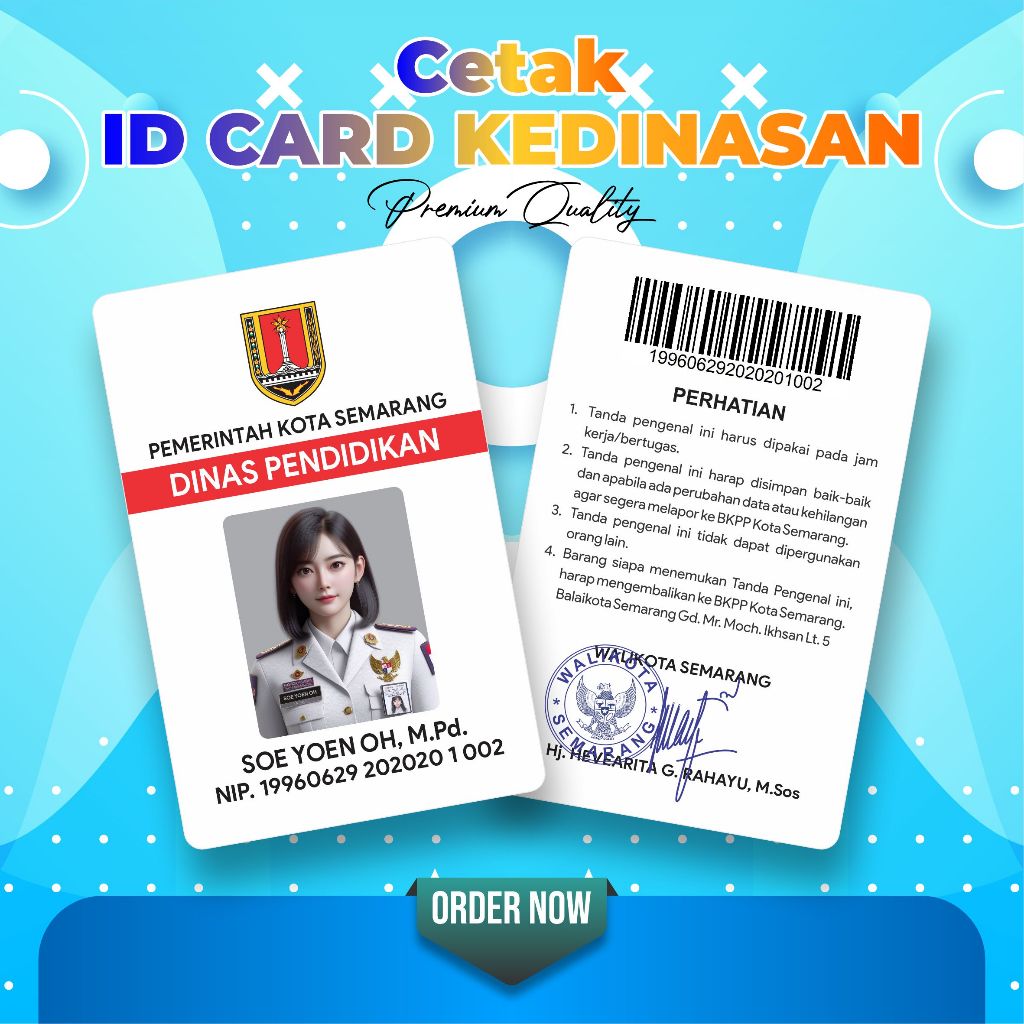 

CETAK PAKET ID C4RD DINAS PENDIDIKAN KOTA SEMARANG PREMIUM QUALITY by ASTORE ID OFFICIAL