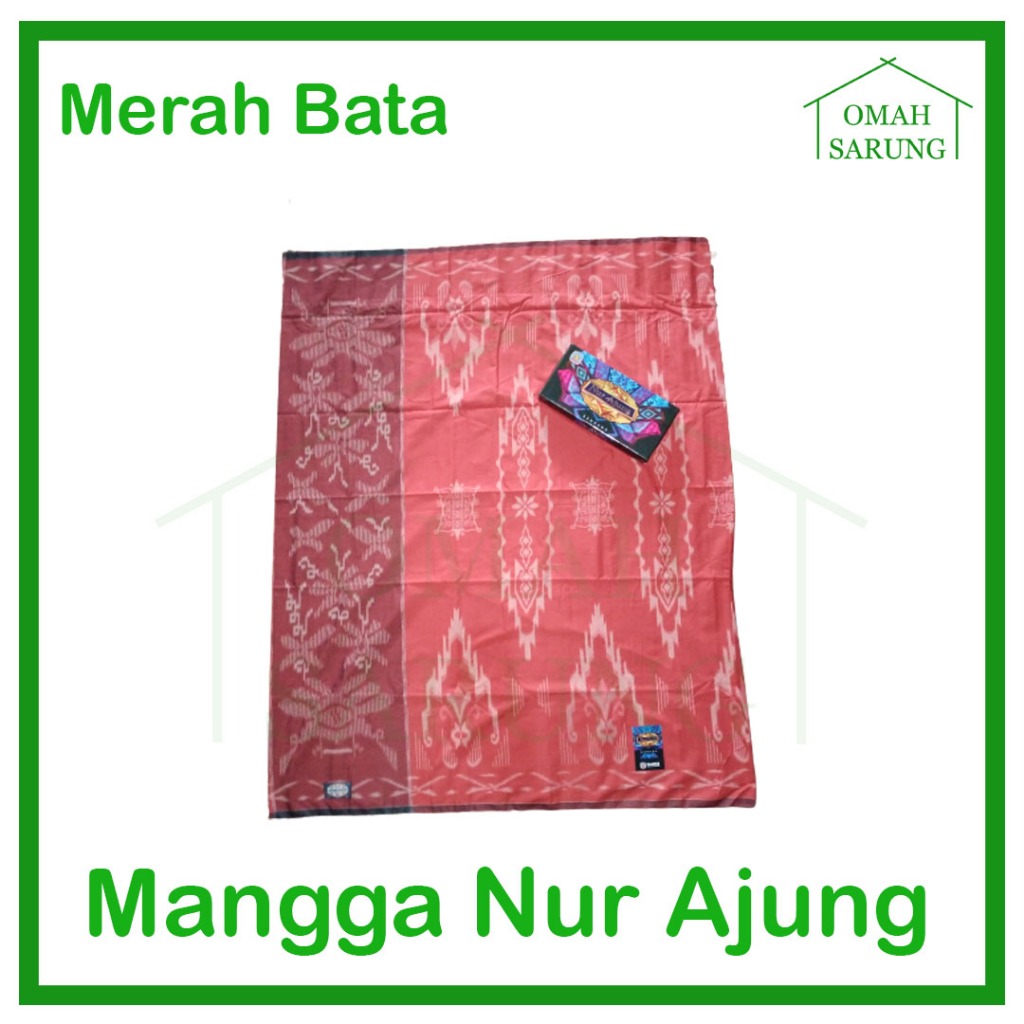 Sarung Tenun Mangga Nur Ajung Kembang Warna Merah Bata Original Premium OMAH SARUNG