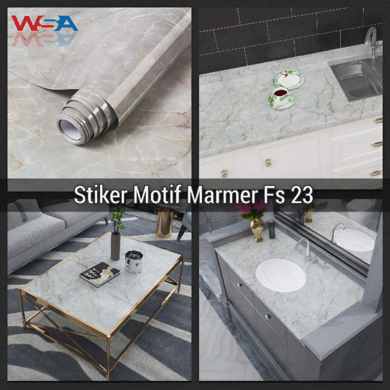 wallpaper marmer glossy anti api air dan minyak premium dapur