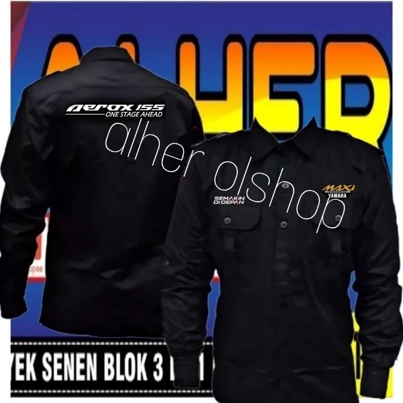 kemeja Yamaha aerox baju Yamaha aerox seragam Yamaha aerox Pdh Yamaha aerox baju kerja Yamaha aerox 