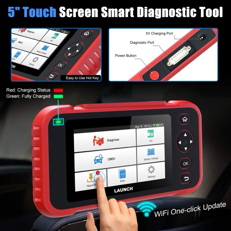 LAUNCH CRP123i OBD2 Scanner Alat Scanner Mobil Professional Car Scanner 4 System ABS SRS Engine Tran