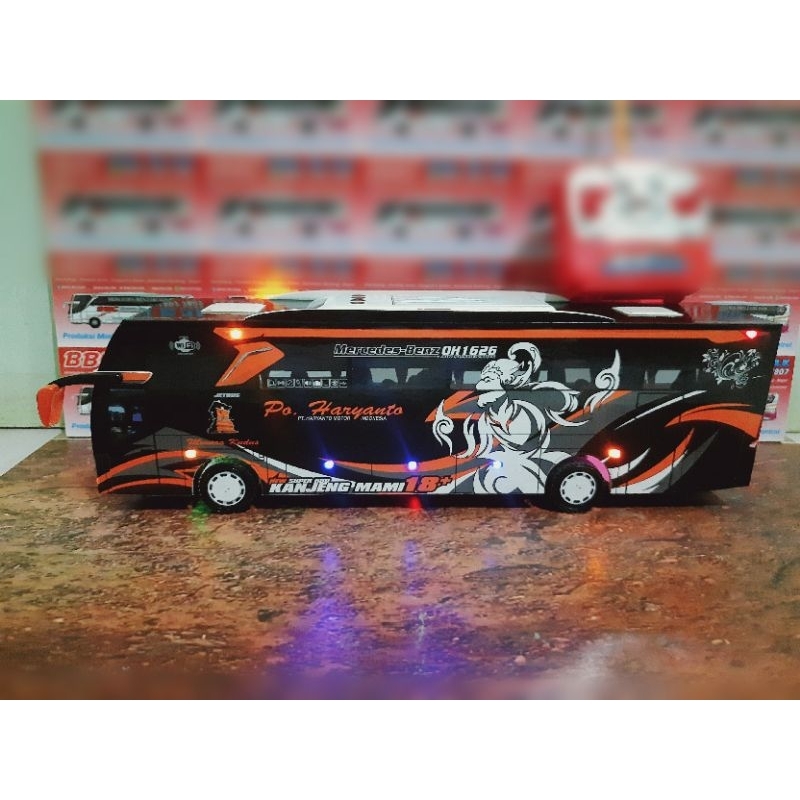 Miniatur Bus RC PO Haryanto KADITA DHATU ( Remote Control ) DETIL RAPIH FULL TELOLET FULL STROBO FUL