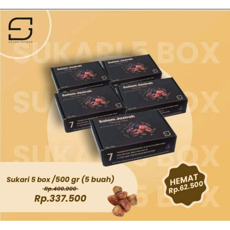 

Paket Hampers Ramadhan 5 Box Kurma Sukary Premium (500gr)