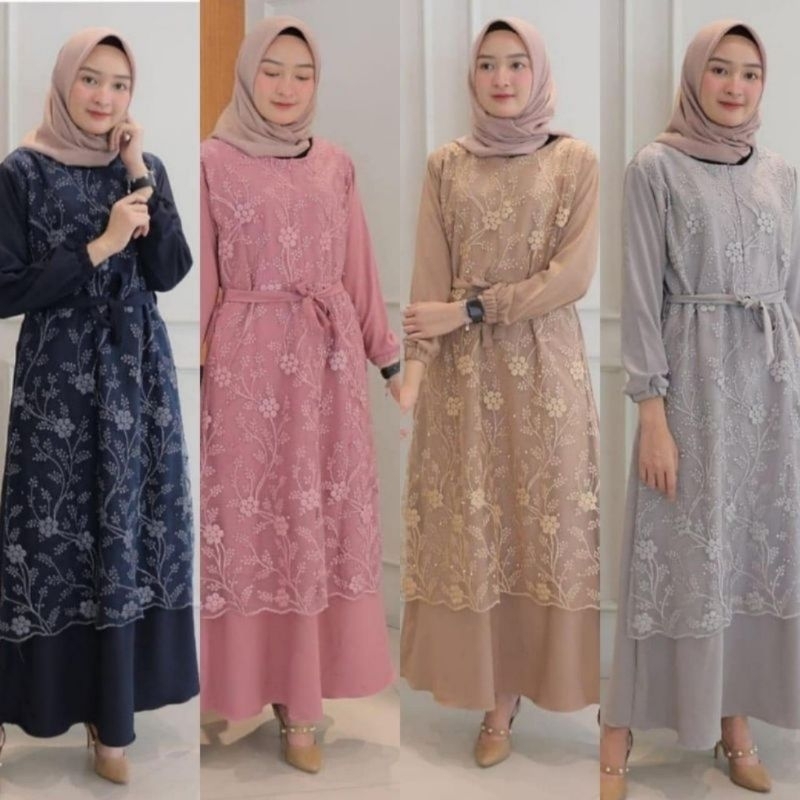 Dress Nadine Brokat Murah Bisa COD