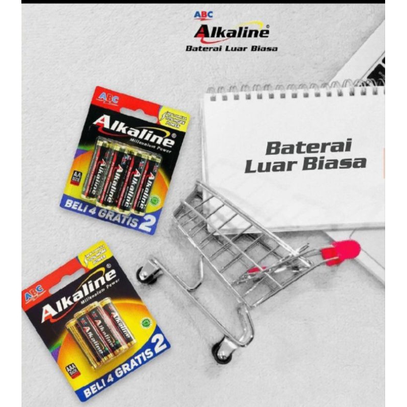 batre ABC alkaline AAA/A3 isi 6 pcs Alkaline original murah grosirBattery A3 Alkaline 6pcs / Battery