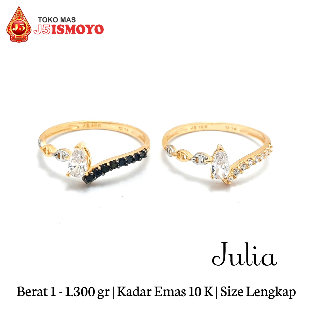 Cincin Emas Asli 10 Karat Julia J5 Ismoyo