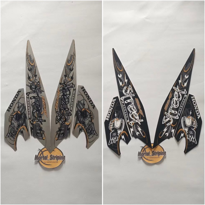 STIKER STRIPING LIS BODY BEAT STREET 2021 2022 HITAM SILVER