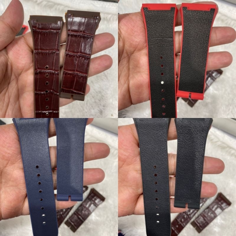 Strap Tali Jam. Guess rubber  leather strap