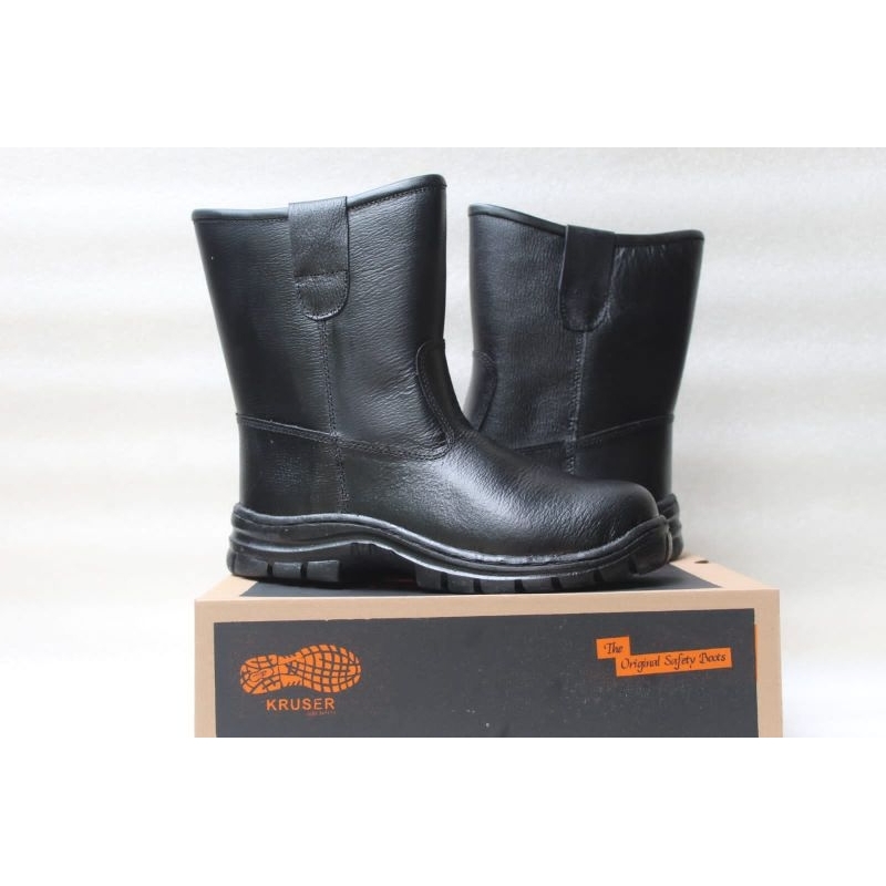 SEPATU SEFTY KRUSHERS MURAH/SEPATU SAFETY KULIT ASLI SOL KARET UJUNG BESI