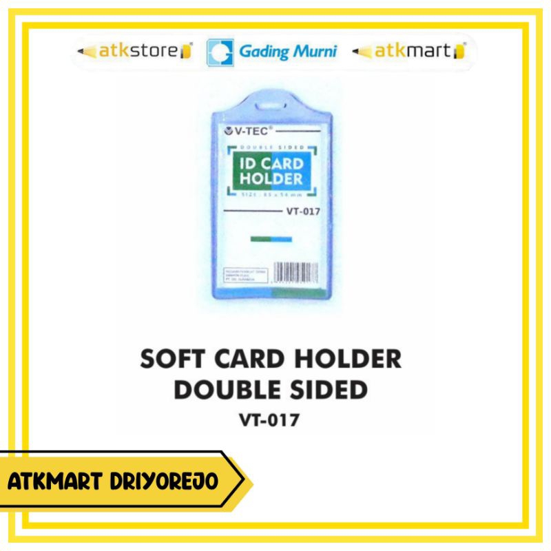 

ID CARD HOLDER V-TEC NAME CARD VT-017 85 X 54 MM PLASTIK KARTU DUA SISI TRANSPARAN
