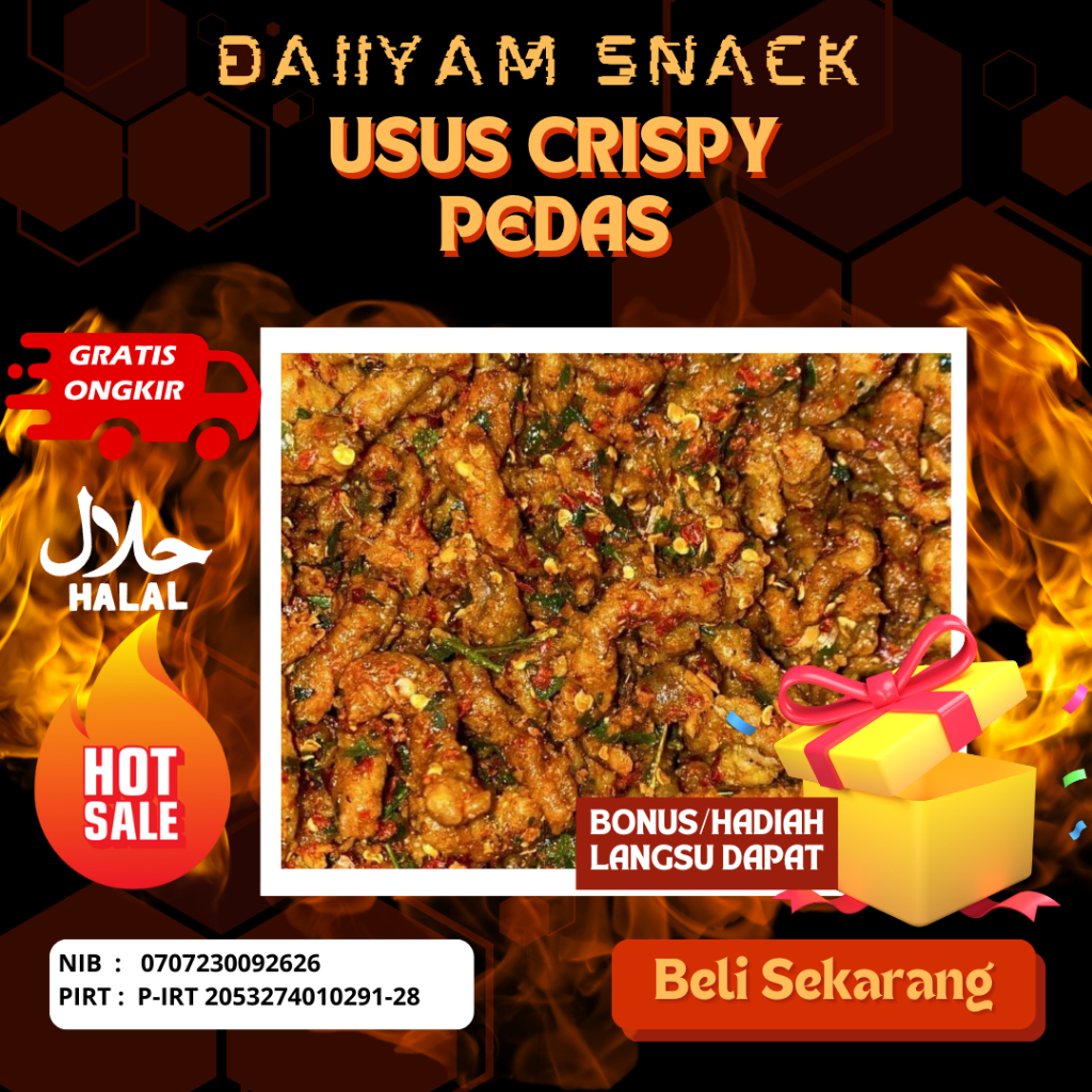 

Usus Crispy Pedas Daun jeruk