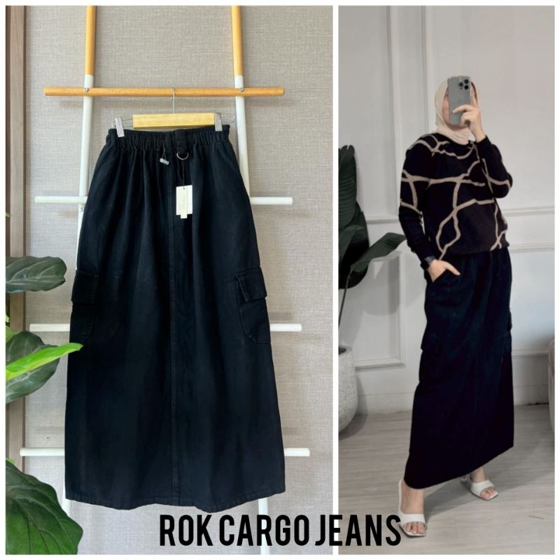 Rok cargo jeans original athayaa