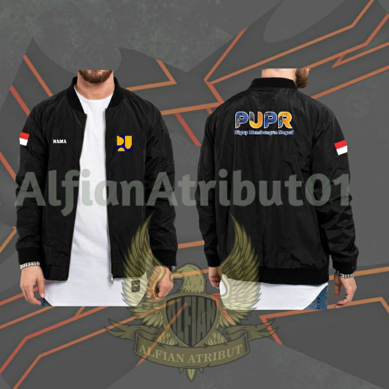 JAKET PUPR/JAKET BOMBER PUPR GRATIS NAMA