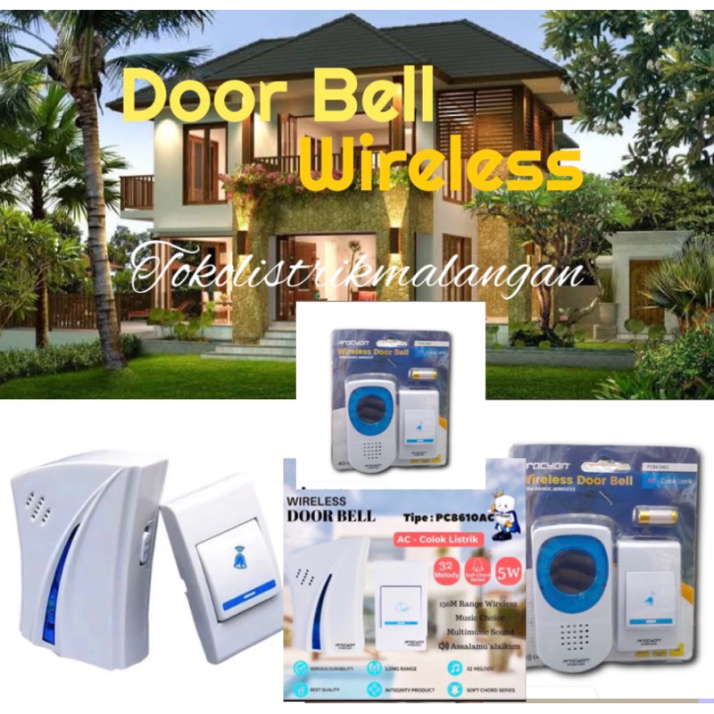 bell rumah wireless/door bell wireless/bell rumah assalamualaikum