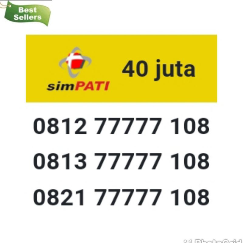 kartu perdana nomor cantik Simpati seri Panca 7 77777 108 psi1