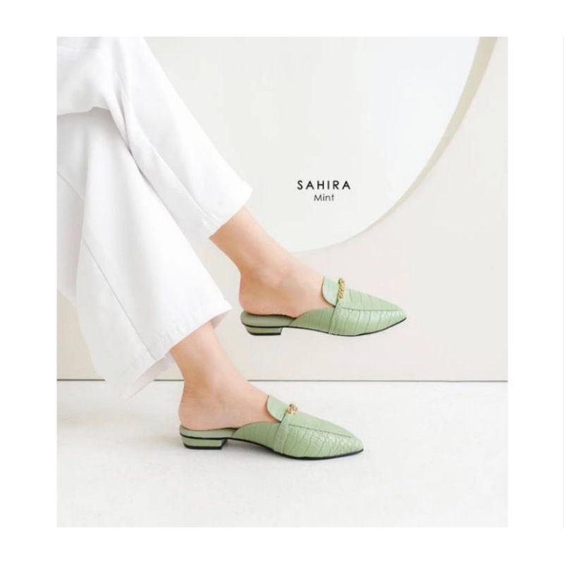 Sahira Mules Damelia by Melstore Flatshoes wanita sandal wanita hijau