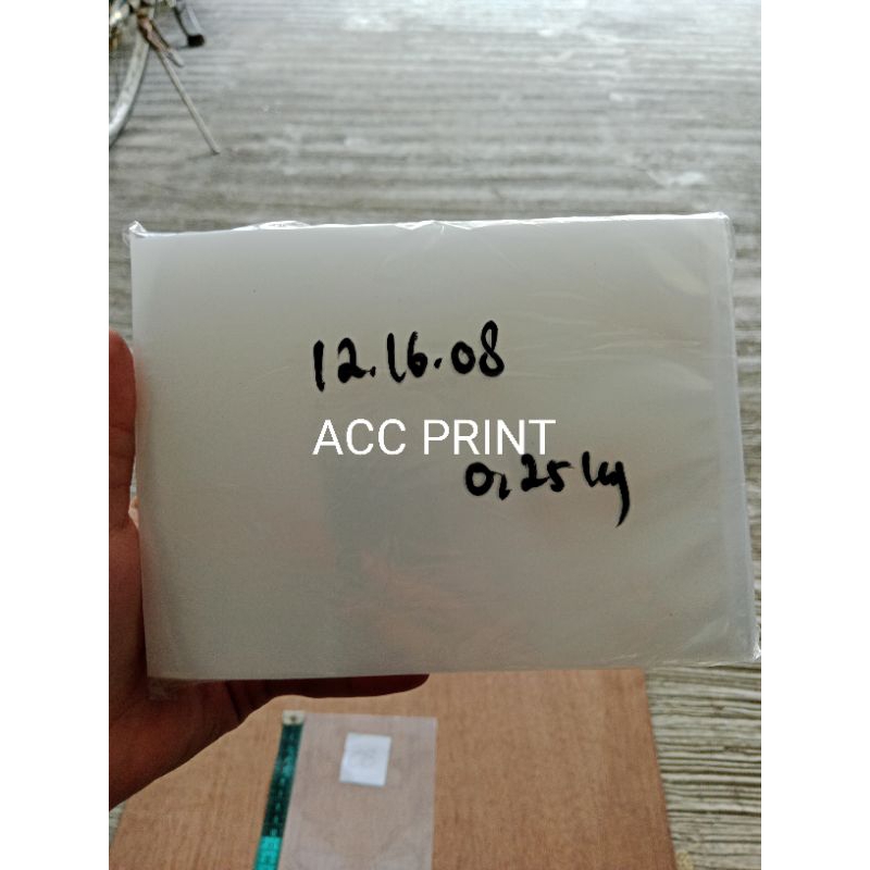 Plastik PP Bening Uk. 12x16 Tebal 08 / Plastik PP Tebal 08 / Plastik PP 12x16x08 Per 1/2kg